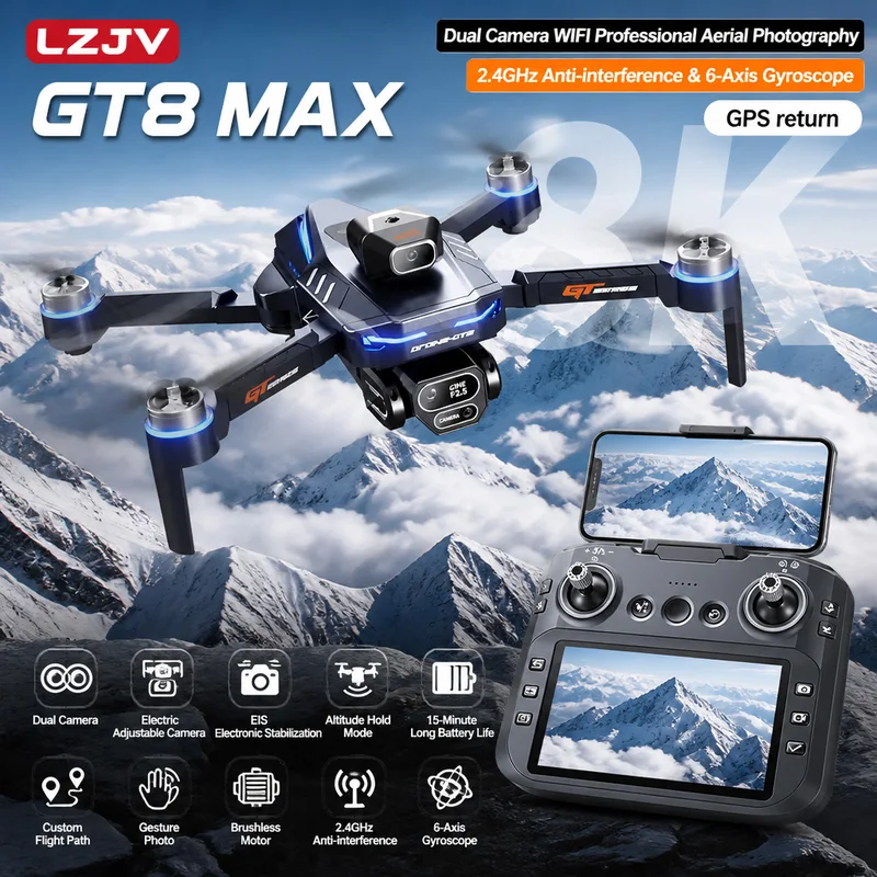 GT8 Max โดรนพับได้ 8K HD กล้อง - Drone Camera Night Vision บทวิจารณ์และราคา